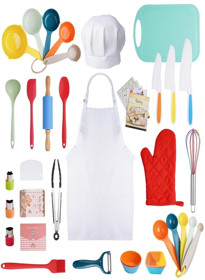 IELEK Kids Cooking Set Real Baking Utensils with Kitchen Tool Guide for Kids with Chef Apron Hat and Kitchen Accessories Kit Gift for Junior Chef - Image 4